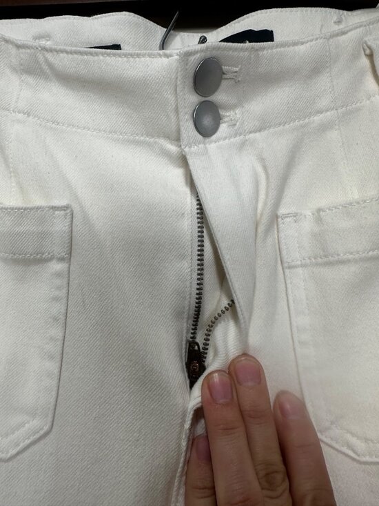 Talbot Wide Leg Trousers Jean Womens 16W White Relaxed High Rise Stretch Preppy - Picture 10 of 14